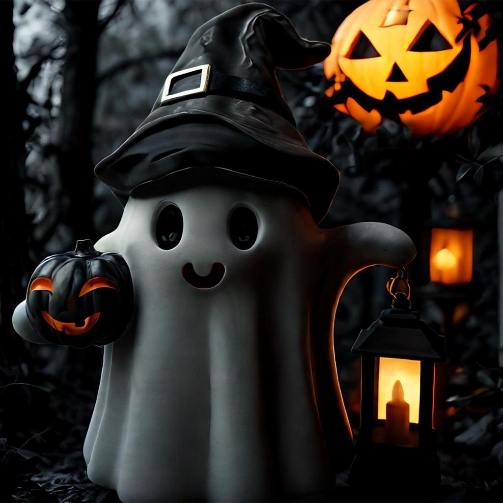 Solar Statue Garden Solar Statues Waterproof Ghost Pumpkin Cute Decoration Lanterns Sculpture for Birthday House Christmas Lawn