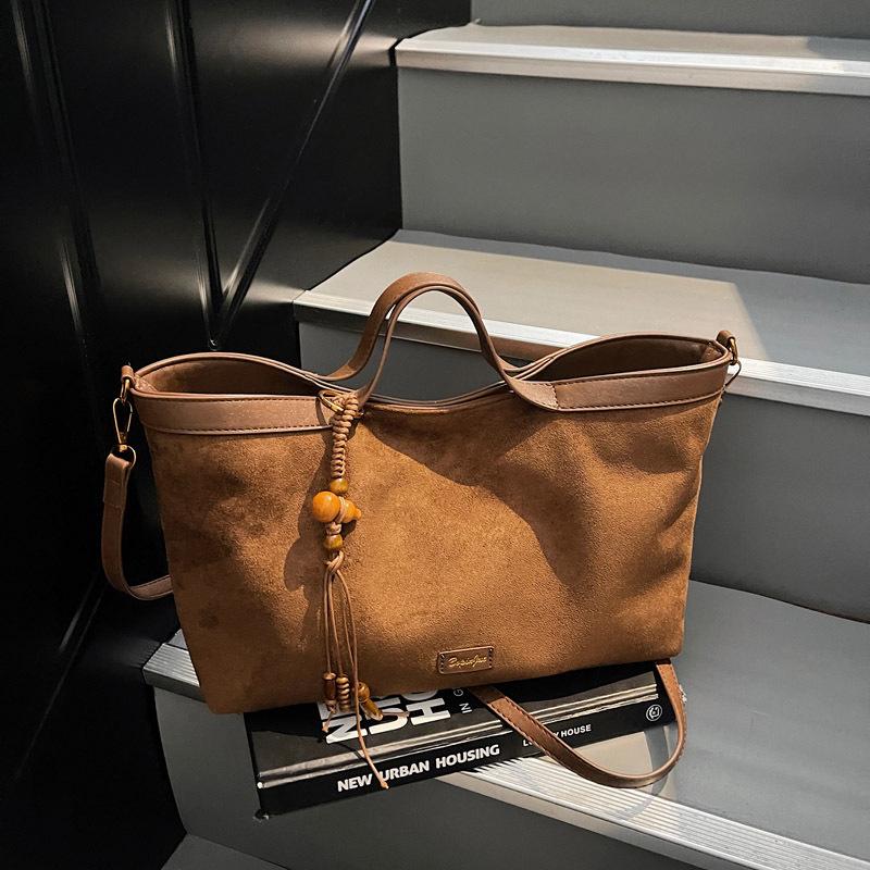 Herbst Koreanische Retro Wildleder Tragetasche - Damen Vintage Schulterhandtasche