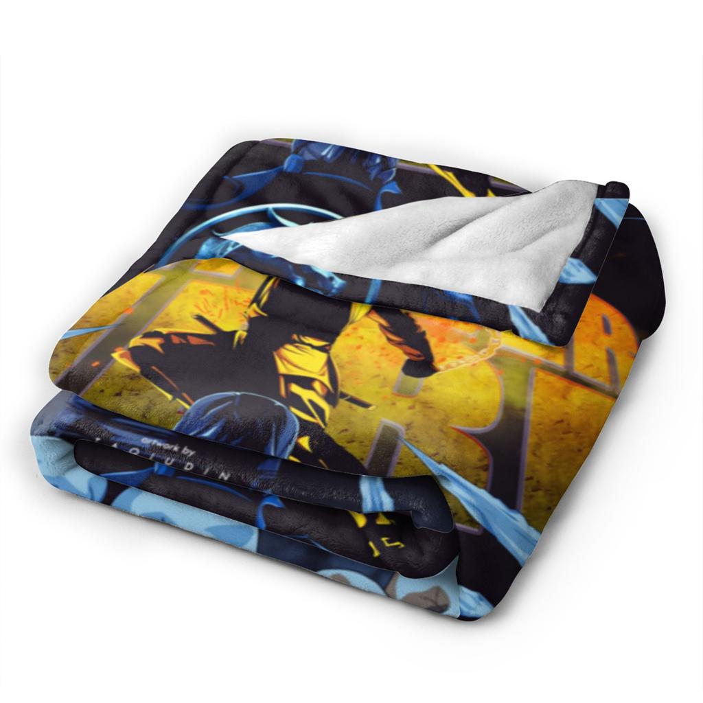 Scorpion VS Sub Zero Blanket Fleece Mortal Kombat MK11 Breathable Blankets for Sofa Outdoor Plush Thin Quilt
