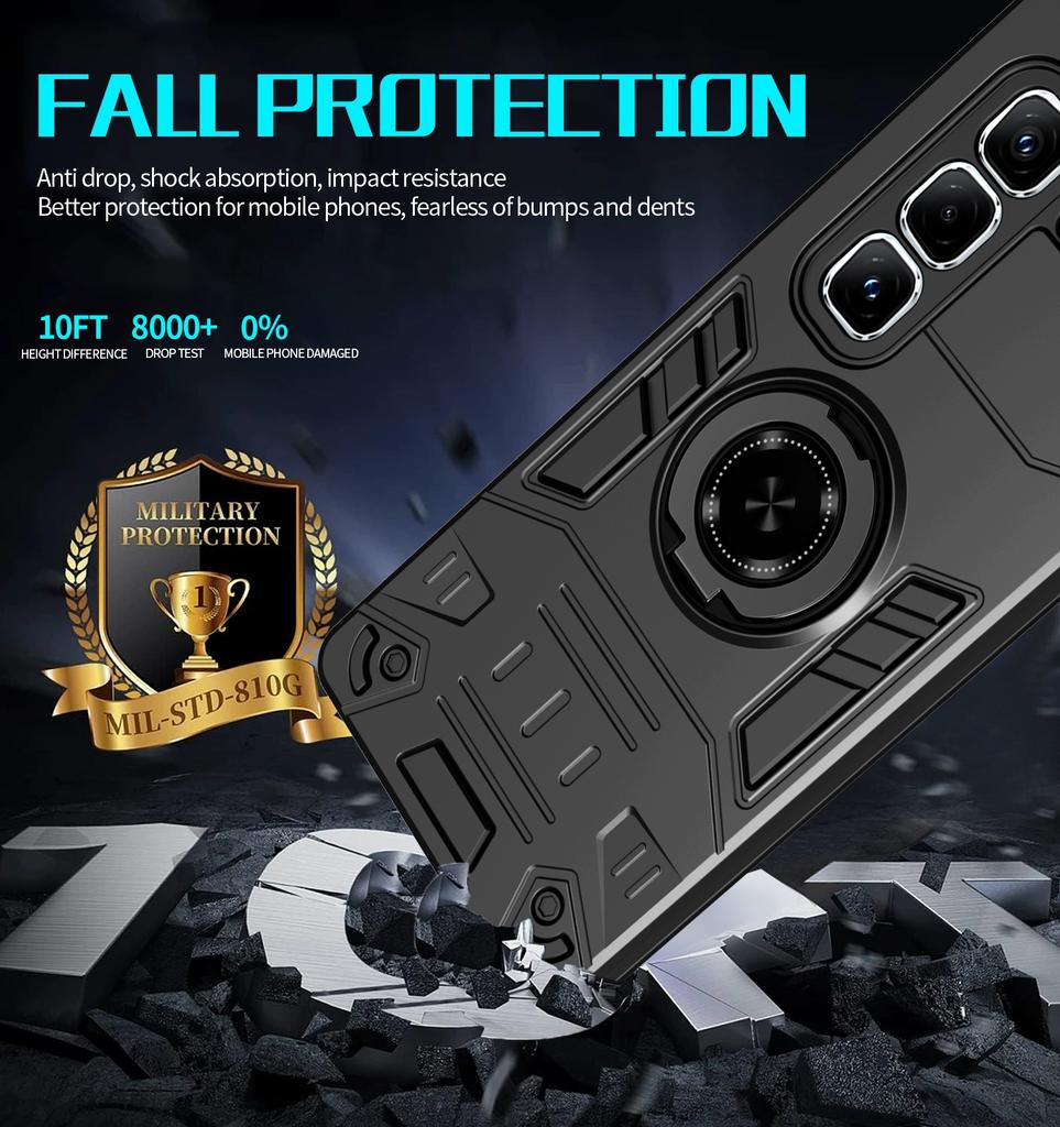 Case For Infinix Hot 50 Pro/Plus + 4G Armor Shockproof Ring Stand Holder Shell Coque Fundas For Infinix Hot 50i