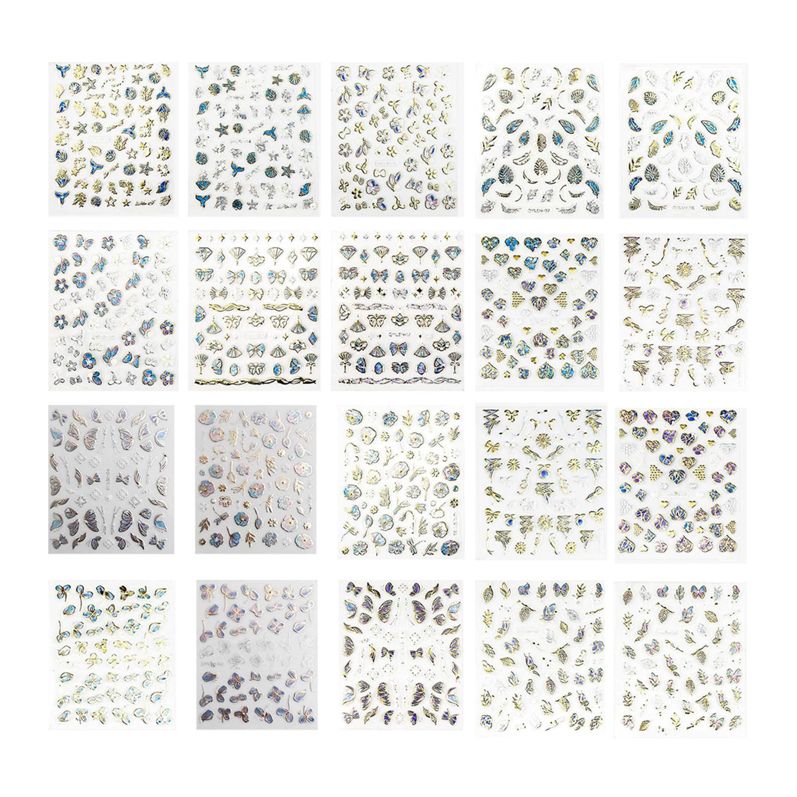 

5D рельефные наклейки для дизайна ногтей, наклейки для ногтей в виде бабочек и цветов, самоклеящиеся наклейки для дизайна ногтей для украшения ногтей