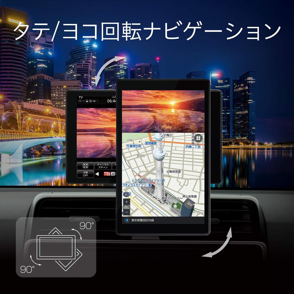 SEIWA PIXYDA PNM87F Car Navigation System with Rotatable Zenrin Map Free Map Updates for 3 8-inch Display, Data, Years, Full-Seg