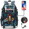 Gaming Print Backpack Large Capacity Travel Bag with USB Charging Port for Middle High School Students Boys Girls Teens