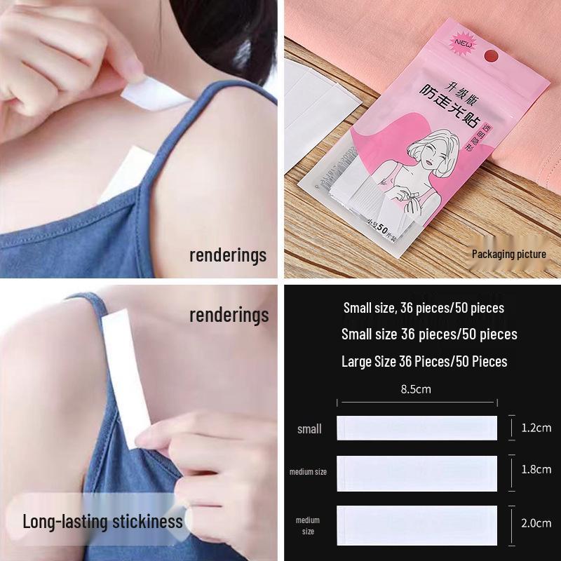 Summer Women's Anti-Exposure Neckline Adhesive Tape: Sweat-Proof, Anti-Slip, Seamless Invisible Chest Stickers