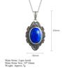 925 Sterling Silver Necklace Vintage Oval Lapis Pendants Necklace Jewelry For Women Party Birthday Gifts Fine Jewelry