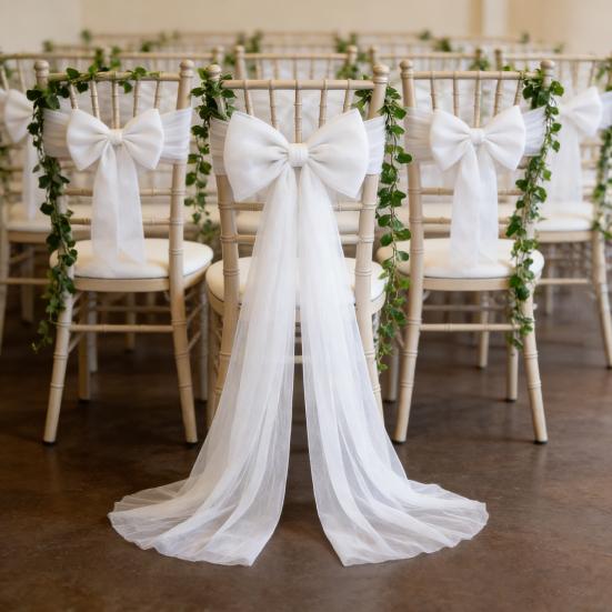 Extra Large Organza Bow Decoration 39 x 59 Inch Giant Tulle Bow with Tie And Long Ribbon Tails