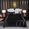 Japanese Style Silky Solid Color Bedding Set - Includes Sheet and Two Pillowcases for a Cool, Nude Sleeping Experience in Summer.