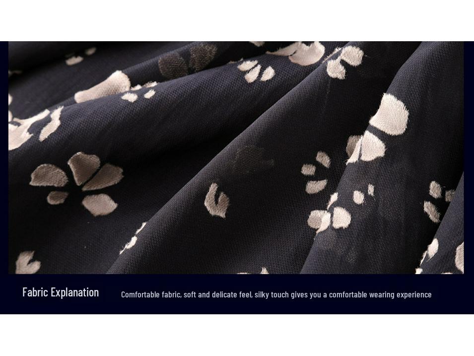 2024 Summer Silk Slim Fit Floral Mid-Length Dress for Women