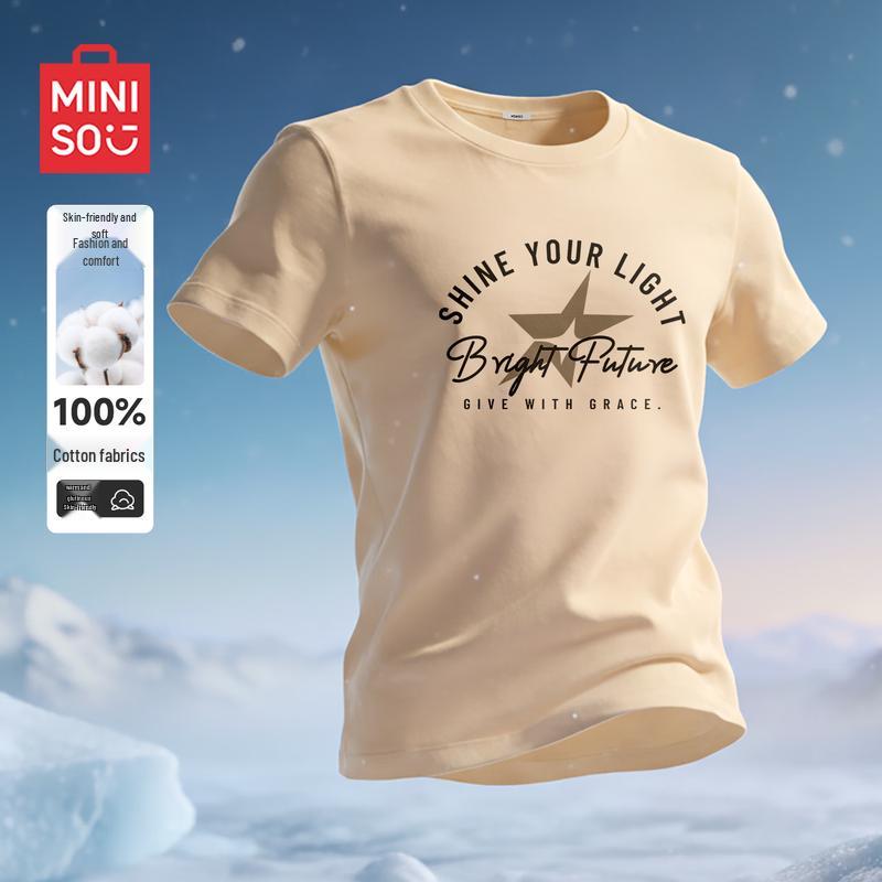 MINISO Men s Pure Cotton Short Sleeve T-Shirt M