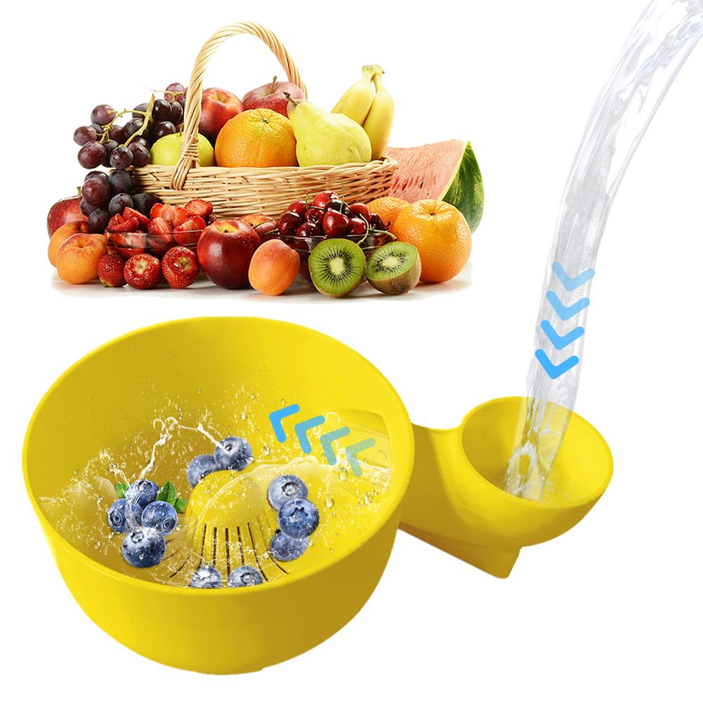 Portable Fruit Wash Bowl Vegetable Washer Fruit and Vegetable Washing Basket Fruit Drainer Basket for Home Kitchen Tools