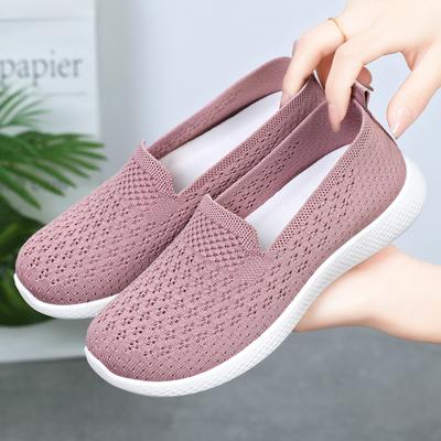 Shoes Women's Casual New Soft-soled Lightweight Medium Casual Fly-woven Breathable Casual Shoes Women's Shoes