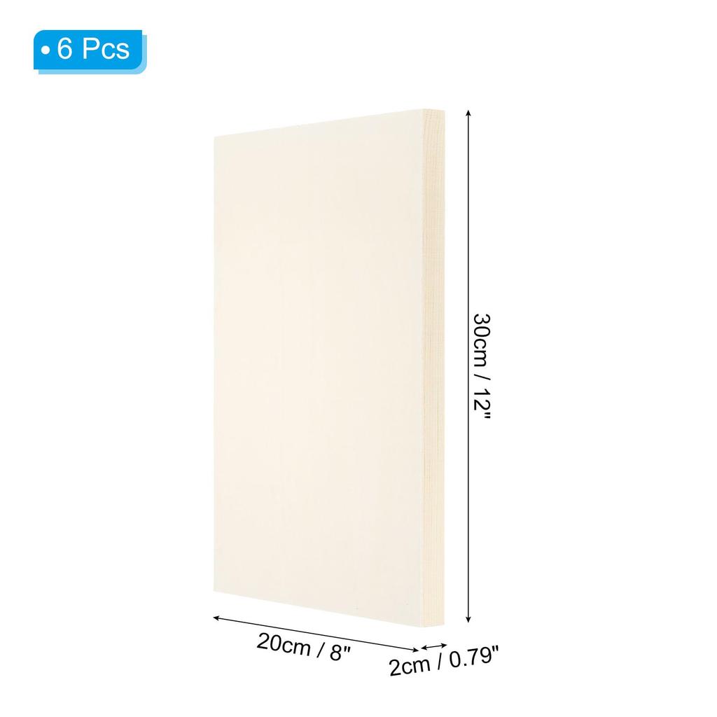 PATIKIL 8"x12" Wood Panel Boards, Set of 6, Unpainted Square Art Wood Canvas Panels, Painting Boards for DIY Craft Painting, Wood Color