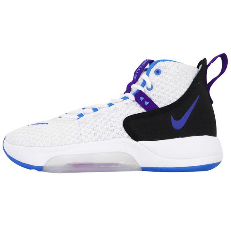 Nike Zoom Rize 1 Basketball Shoes Unisex Mid Top Black/White/Blue BQ5398-101