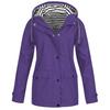 Women's Autumn and Winter Trench Coat Waterproof Women Rain Jacket Windproof Hooded Outdoor Plus Solid Raincoat