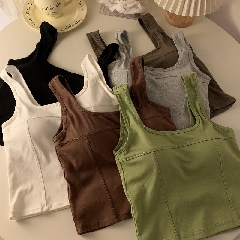 Women Bras Tank Vest Solid Long Underwear For Girls Casual Bras Solid Simple Lingerie Inner Tops Street Wear
