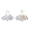 Wedding Flower Girl Basket Wedding Ceremony Decoration White Flower Girl Basket Lightweight for Wedding Reception Table