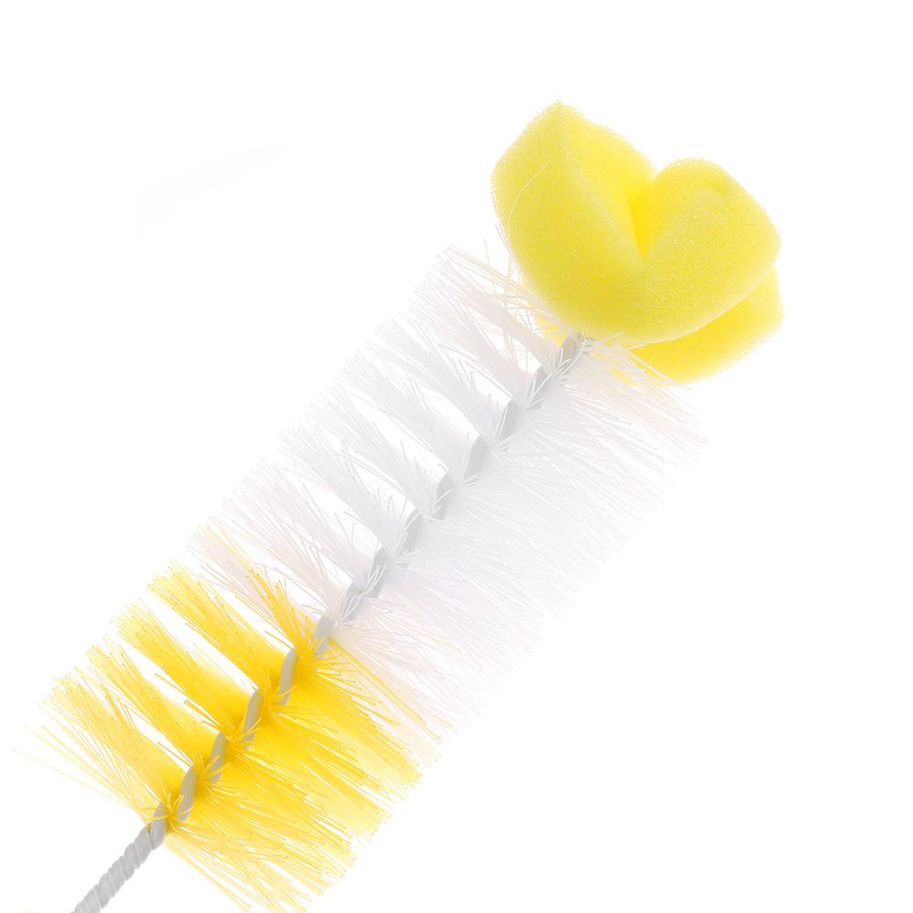 2PCS Home 360-degree Washing Clean Sponge Baby Nipple Rotating Bottle Brush