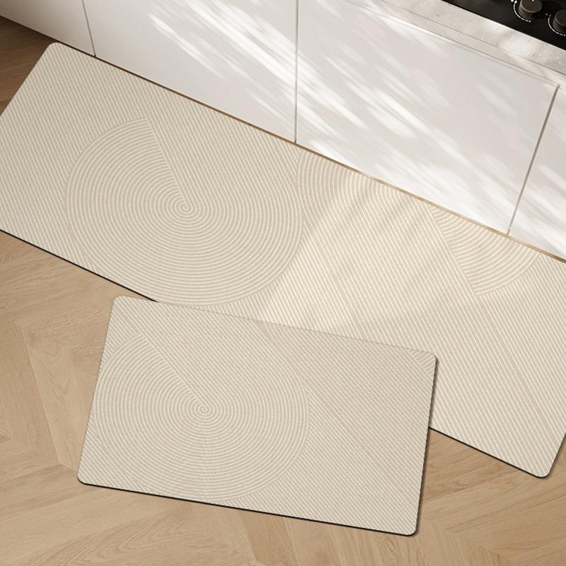 Diatom Mud Kitchen Floor Mat Dirt-resistant Anti-slip Mat Wasabi Wind Absorbing Quick-drying Foot Mat Long Two-piece Set