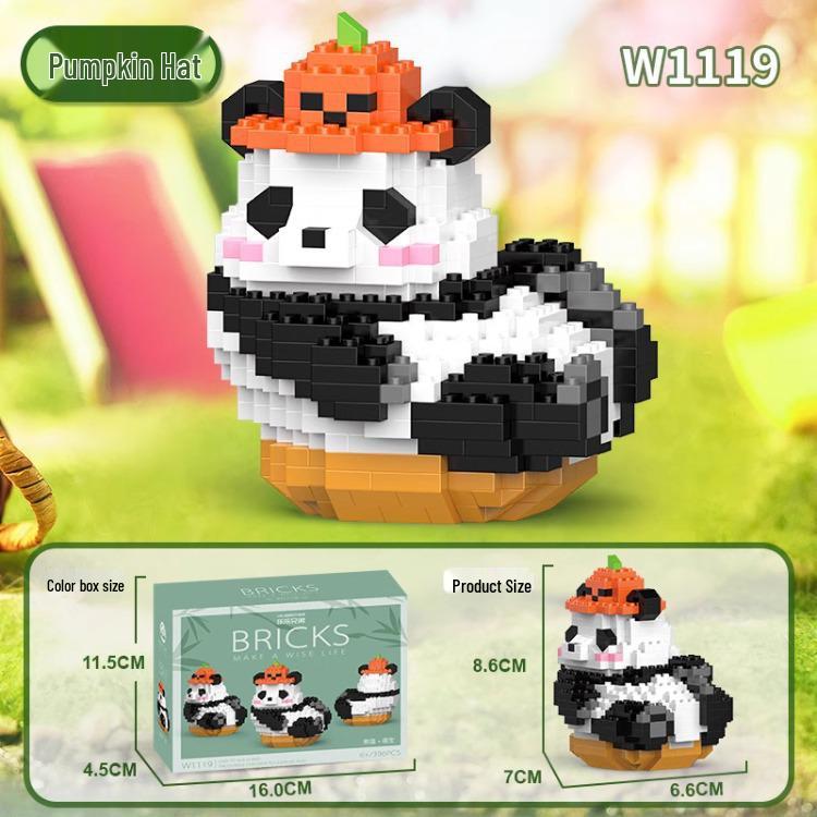 LEGO-kompatibel Panda Kaffebar Mikroklosser: Pedagogisk Byggeklossleke for Barn