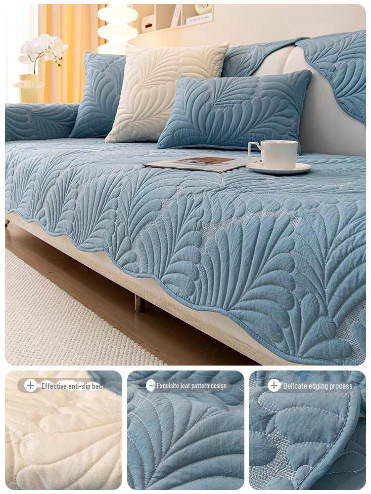 Cream Solid Color Non-Slip Sofa Cushion - 2024 Collection: Stylish, Simple, Universal for All Seasons, Nordic Design