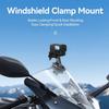 Universal Action Camera Mount Windshield Clamp For Motorcycles With 1cm Thick Silicone Pad And AntiShake Design