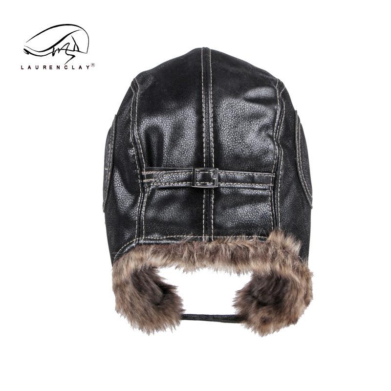 Northeast hat men's autumn and winter Lei Feng hat imitation leather outdoor windproof riding hat women's ear protectors warm pilot hat