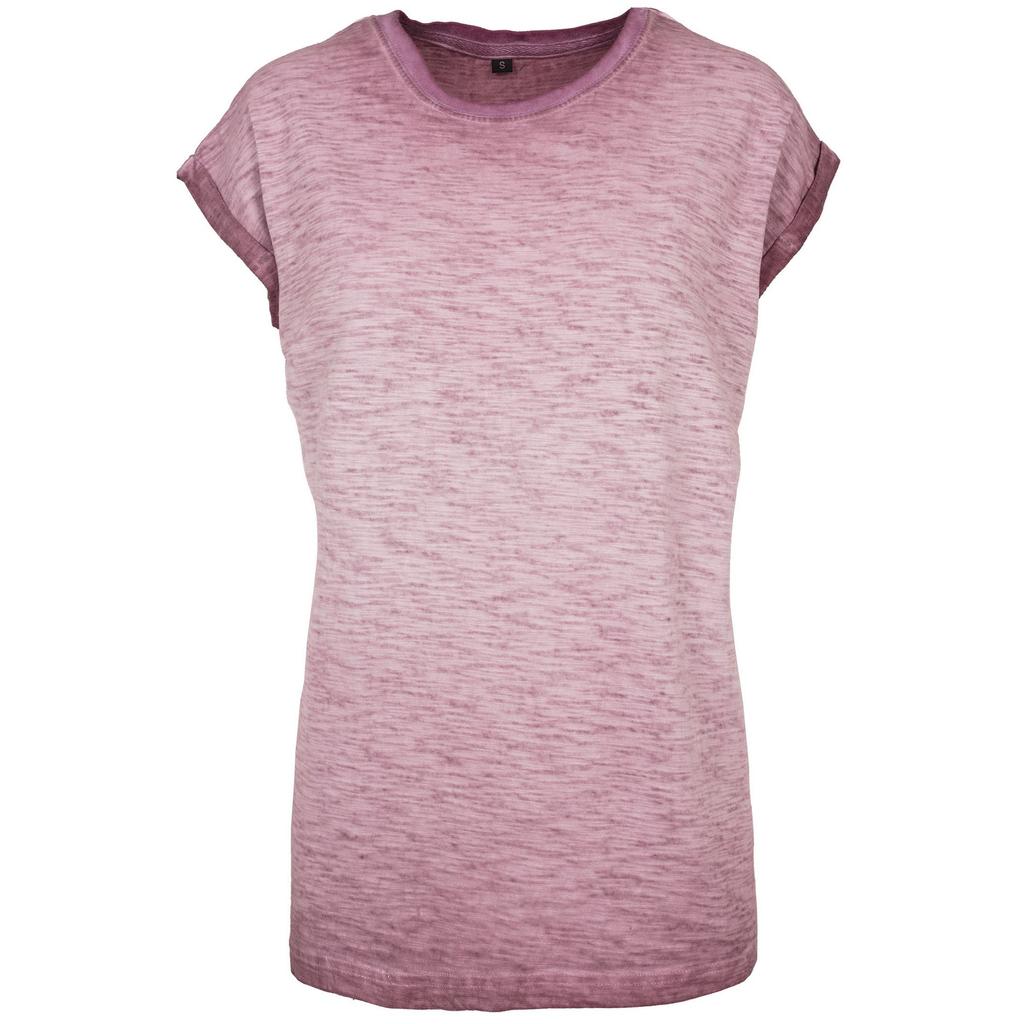 Zbuduj Swoją Markę Damski/Damski T-Shirt z Przedłużonymi Ramionami Barwiony Metodą Sprayu