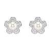 Ariana Grande Exquisite Floral Design Crystal Earrings Women Earrings White 5756098