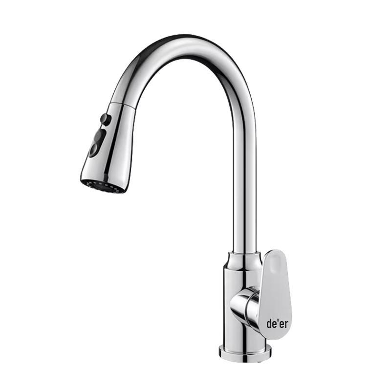 

DEER 304 Stainless Steel Pull-Out Kitchen Faucet One Size