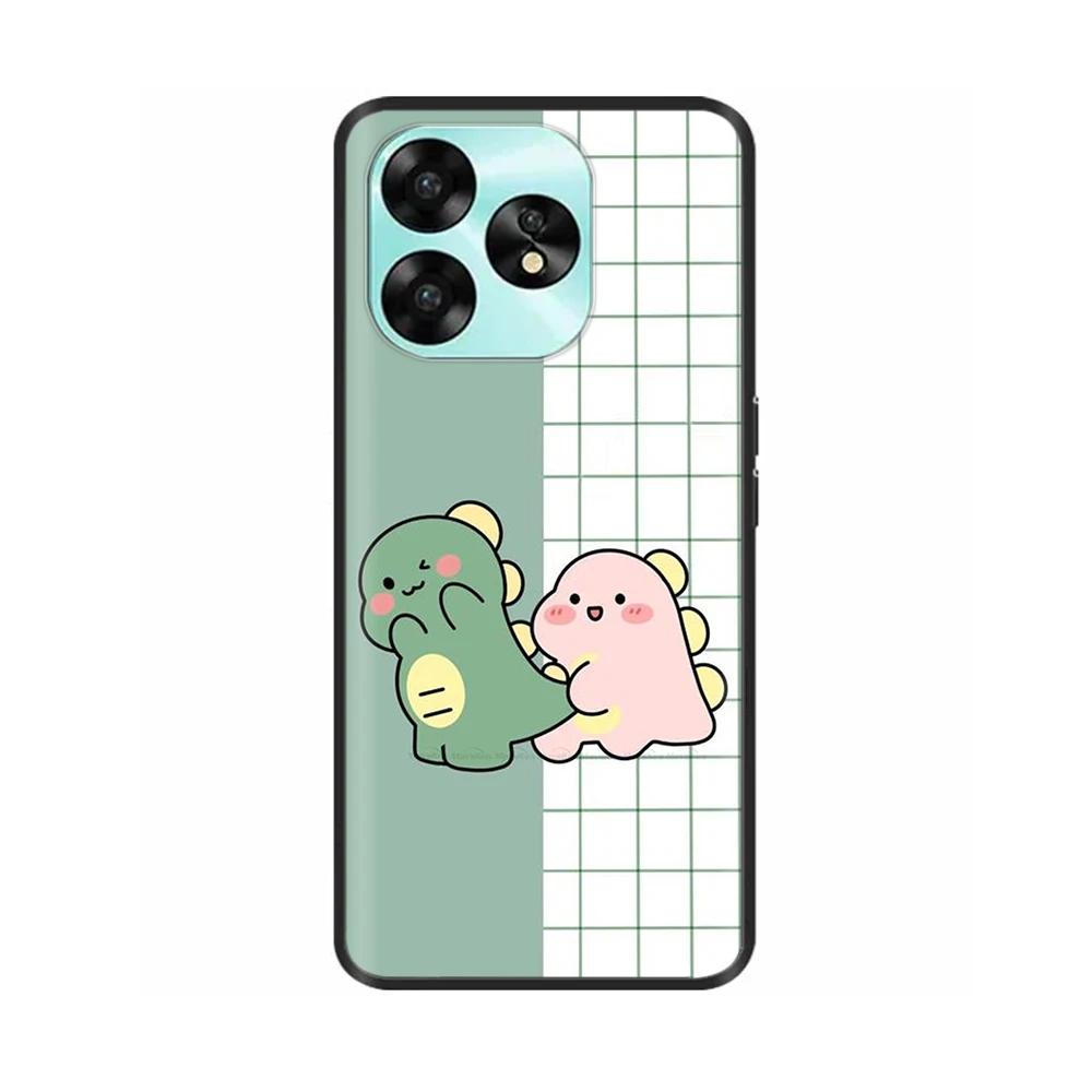 Para Funda UMIDIGI A15 Linda Funda de Teléfono de Silicona Líquida Suave de Dinosaurio Para Funda UMIDIGI A15C Fundas Protectoras para UMIDIGI A15