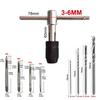 Metric Tapping Set 9pcs Adjustable T Handle Wrench M5 M6 with 4 Screw Taps and 4 Drill Bits for Engineering Projects
