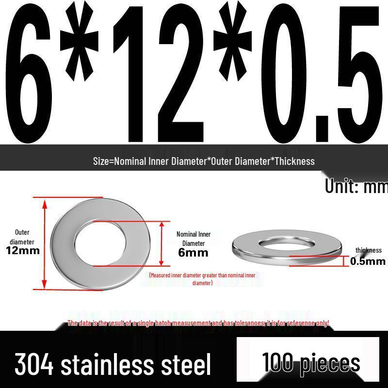 Thickened 304 Stainless Steel Flat Washer Spacer (M2-M36)