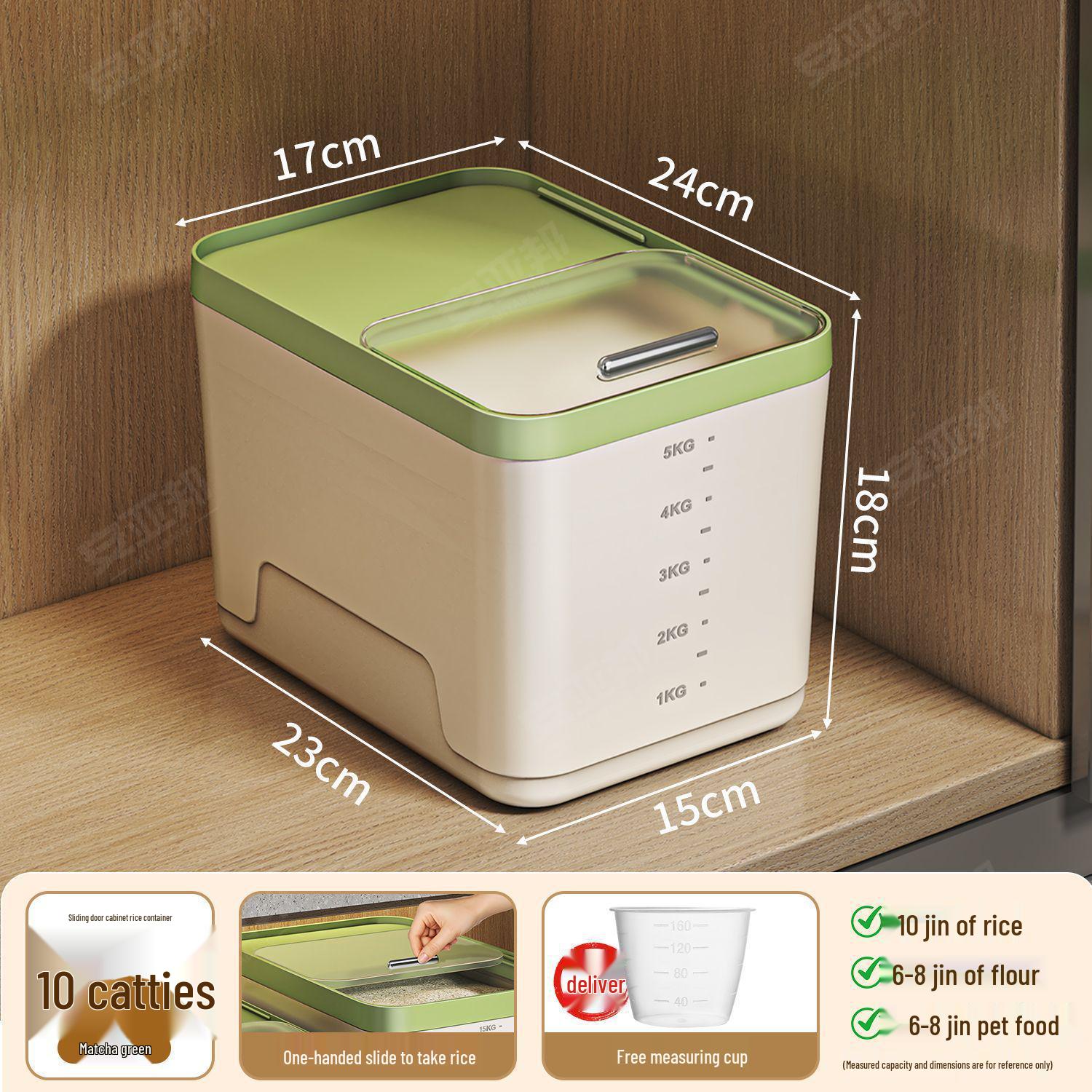 Insect-Proof Transparent Rice Storage Container with Lid