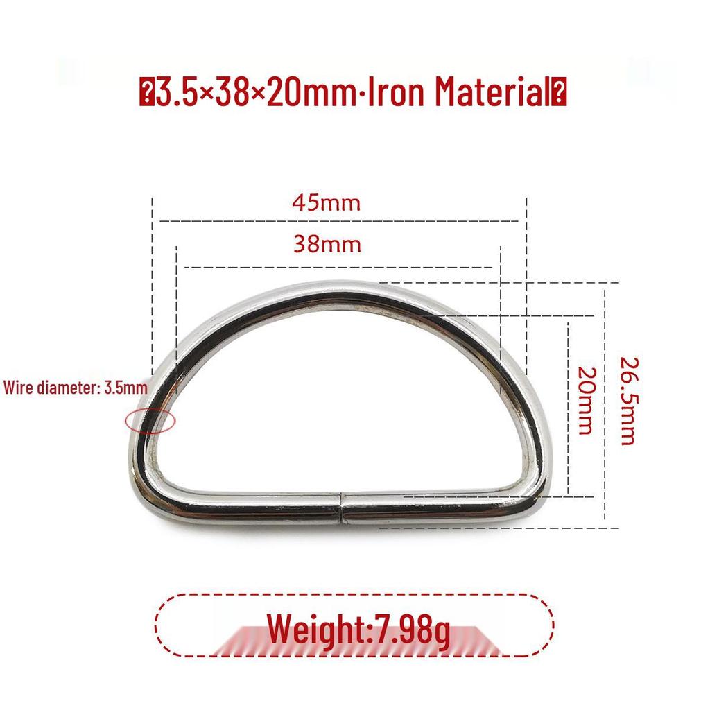 Iron Silver D-Ring Buckle for Handbag & Backpack Accessories