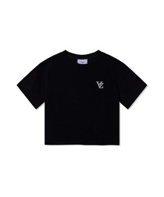 Bajal Vz 3D Logo Crop Short Sleeve T-Shirt Black