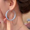 Silver Needle Simple Plain Ring Earrings Versatile Light Luxury Cold Wind Circle Ear Buckle Millennium Spice Girl Fashion Earrings Women