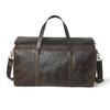 Personalized Full Grain Leather Duffle Bag: Burgundy Monogrammed Weekender