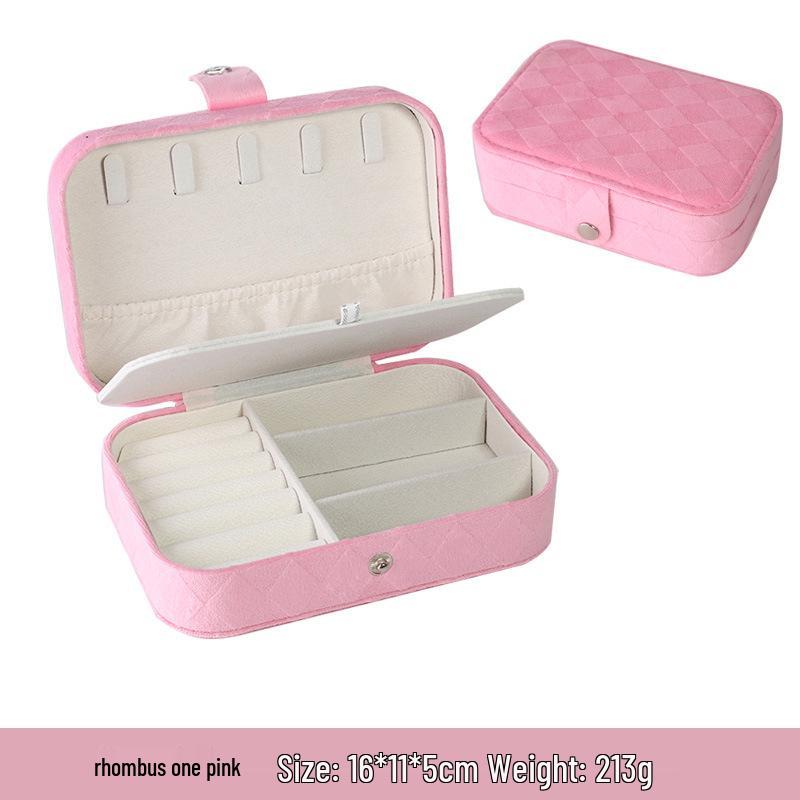 Double Layer Large Capacity Flannel Jewelry Box for Earrings, Necklaces, and Rings