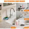 Silicone Soap Dish for Shower with Self Draining, 2 Pack Soap Holder for Bathroom, Silicone Sponge Holder for Kitchen Sink, Soap Tray for Dispenser,