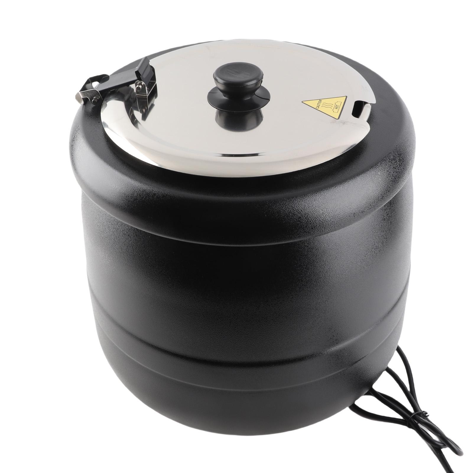 10L Soup Kettle Warmer Detachable Stainless Steel Liner Pot Thermal Insulation Food Soup Warmer Pot 400W EU Plug 220V