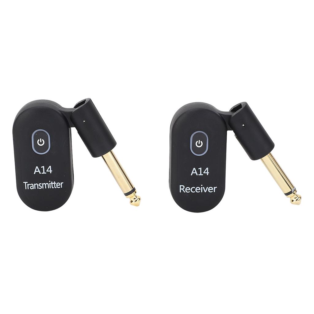 Sistema Inalámbrico para Guitarra 2.4GHz USB Transceptor Receptor Eléctrico Alcance 100 pies A14 para Bajo Violín con Jack de 6.35mm