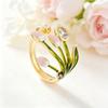 Eleganter Emaille-Tulpenblumenring für Damen - Vielseitiger und femininer Fingerring