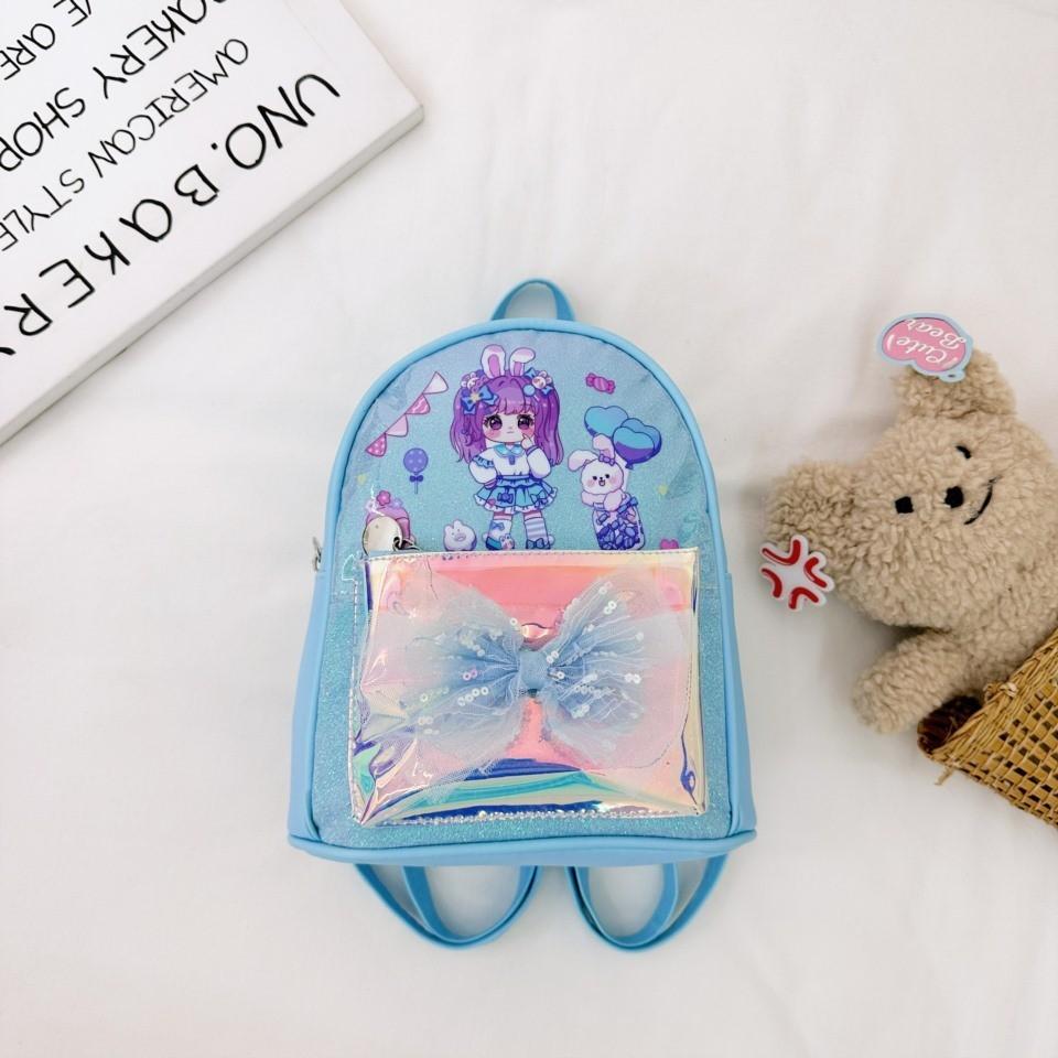 Trendy And Cute Nylon Toddler Backpack Cartoon Design For Boys And Girls School Use синий