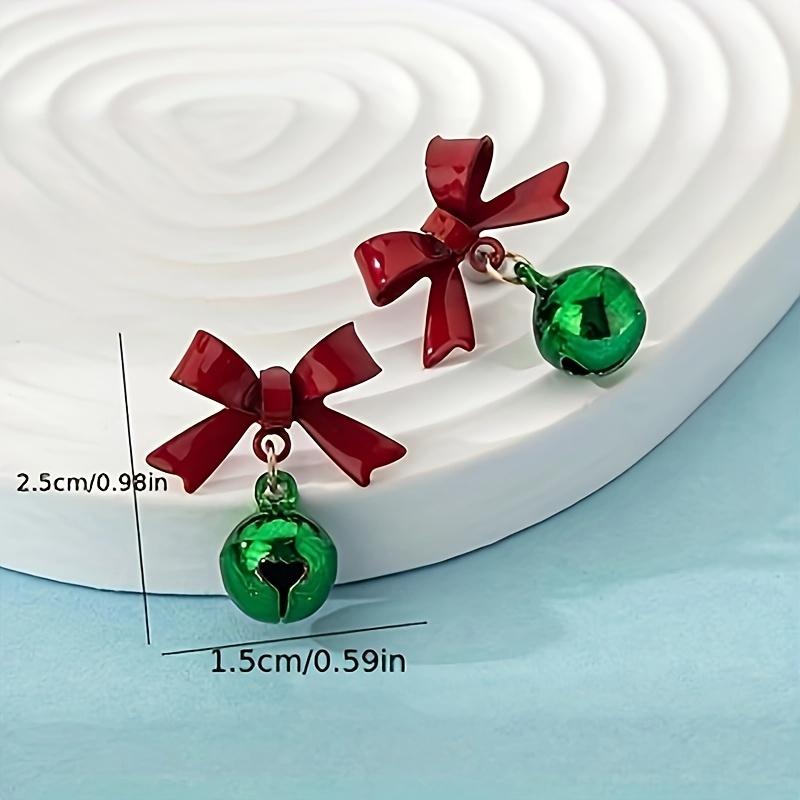Cute Christmas Bell Dangle Earrings - Fashion Holiday Jewelry with Stainless Steel Ear Needle, Alloy Construction, Drop Earrings Design