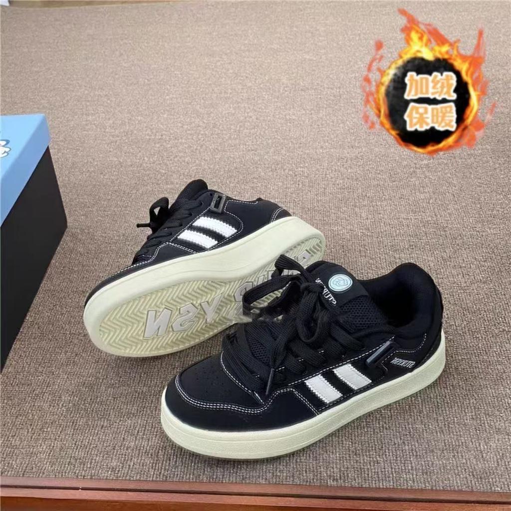 Hong Kong style retro platform bread shoes ins niche casual board shoes autumn new sports cotton shoes
