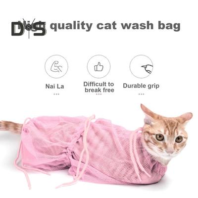 Borsa da doccia per gatti in rete traspirante antigraffio antimorso regolabile per toelettatura per taglio unghie bagno lavaggio gatti
