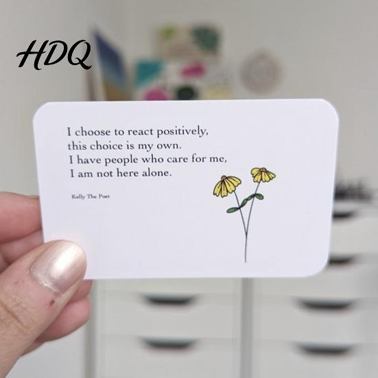 Rustgevende Pocket Poëzie 1 Set Gedicht Kaart met Opbergzak Stress Angst Verlichting Positief