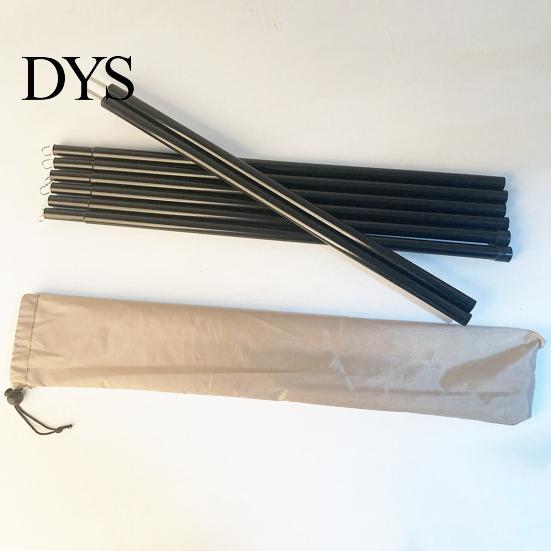 Hiking Tent Pole Kit 1 Set Canopy Support with Storage Bag 10 Sections Heavy Duty Metal Beach Party Poles Outdoor Camping Sunshade Hammock Tarpaulin