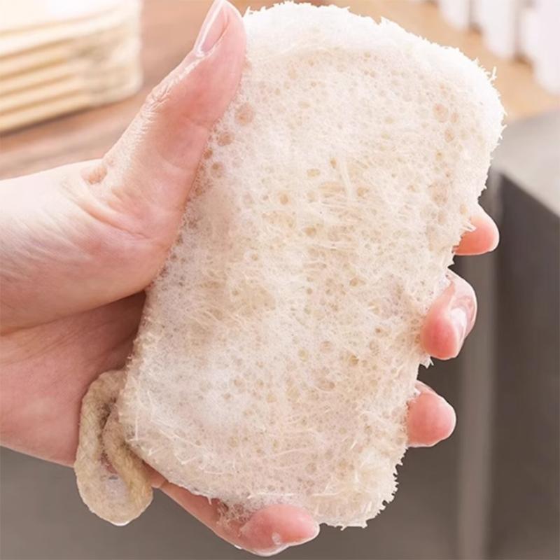 6PCS Loofah Sponge Dish Brush MultiPurpose Kitchen Cleaning Tool For Dishes Cookware Surfaces Scratch Prevent