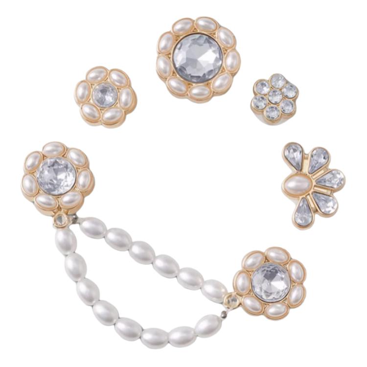 

Crocs Flower Design Zinc Alloy, Acrylic, ABS Shoe Accessories Unisex White белый